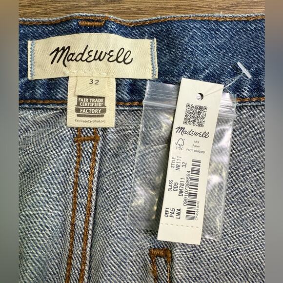 NWT Madewell Denim Crossover-Waist Mini Skirt In Ladson Wash Size 32 - Picture 6 of 10